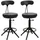 Mendler Barhocker HWC-O84 2er Set höhenverstellbar drehbar Kunstleder Metall Schwarz