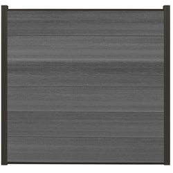 elephant® Sichtschutzzaun »Cora Line«, Komplettset inkl. 2 Pfosten, BxH: 190 x 180 cm, WPC/Aluminium - grau