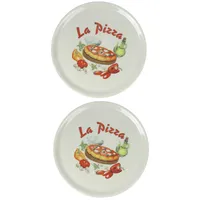 Saturnia Pizzateller mit Dekor 2 Stück, La Pizza Ø 31cm