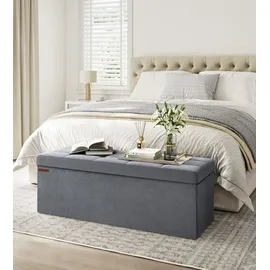 Songmics Sitzhocker Samt 110 x 76 x 110 cm Grau