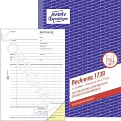 1730 Rechnung, A5, selbstdurchschreibend, 2x 40 Blatt - weiß