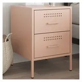 vidaXL Nachttisch Rosa 36x39x50,5 cm Stahl