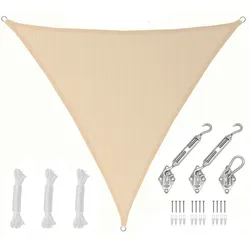 AMANKA 5x5x5 UV Sonnensegel Dreieckig Atmungsaktiv - Sonnenschutz Segel mit Befestigung