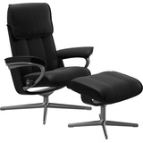 Stressless Stressless® Fußhocker Admiral, mit Cross Base, Größe M & L, Holzakzent Schwarz, schwarz