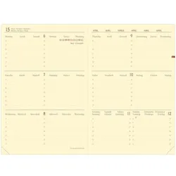 Kalender Horizontal 15 10x15cm Horizontal Leinen 2024