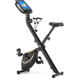 Gymtek Klappbar Magnetischer Heimtrainer Fahrrad für Zuhause bis 120kg, Hometrainer Fahrrad 8 Widerstandsstufen, 4kg Schwungmasse, Ergometer Heimtrainer mit LCD Display - für Home Gym Fitness