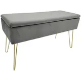 Echtwerk Truhenbank, Grau, Metall, 75x42x30 cm, Esszimmer, Bänke, Sitzbänke