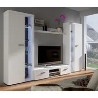 Küchen-Preisbombe Kuechen-preisbombe TOP Wohnwand Rumba XL Anbauwand Wohnkombi Wohnzimmer Weiss matt