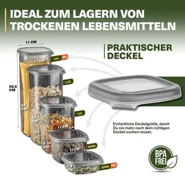 viwares Vorratsdosen-Set grau 48-teilig