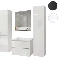 Mendler Badezimmerset XL HWC-B19, Waschtisch Wandspiegel 2x Hängeschrank, hochglanz