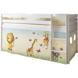 90 x 200 cm inkl. Tunnel Kiefer massiv weiß safari