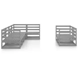 vidaXL Garten-Lounge-Set 7-tlg. grau Kiefer