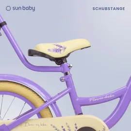 SUN BABY Mädchenfahrrad 16 Zoll Glocke Zusatzräder Schubstange Flower Bike lavendel - Violett