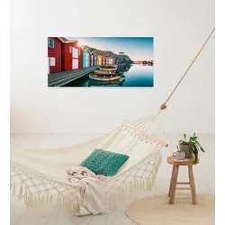 Leinwandbild KOMAR "Malerische Smögen - Größe 90 x 40 cm", bunt (farbe bild(er): bunt), B:90cm H:40cm T:2cm, Papier, Holz, Bilder, Keilrahmenbild mi Echtholzrahmen