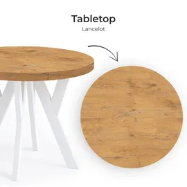 dekori.interiors Pero Ø 120/220 cm Eiche Lancelot/Weiß