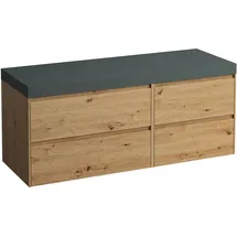 Laufen LANI Waschtischplatte verkehrsgrau inklusive Unterschrank, ohne Ausschnitt, große Schublade links, 1370x495x580mm, H4055801122671,