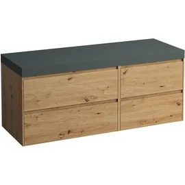 Laufen LANI Waschtischplatte verkehrsgrau inklusive Unterschrank, ohne Ausschnitt, große Schublade links, 1370x495x580mm, H4055801122671,