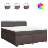 vidaXL Boxspringbett mit Matratze Dunkelbraun 180x200 cm Stoff