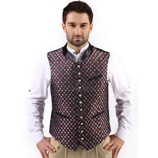 Almbock Trachtenweste Trachtengilet Toni (1-tlg) anthrazit gemustert schwarz 48