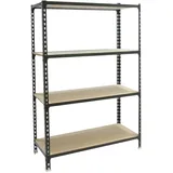 Proregal Schwerlastregal Stahl 150x100x40cm Anthrazit 4 Fachböden