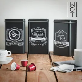 Out of the Blue Kaffeedosen rechteckig schwarz 9 x 11 x 19 cm 3-teiliges Set