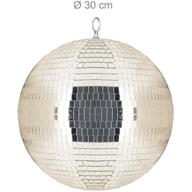 Relaxdays Discokugel Ø 30 cm Beige