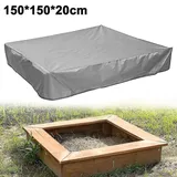 Wasserdichte Sandkastenabdeckung, Sandkastenabdeckung, Spielzeug-sandkastenabdeckung – 150 X 150 X 20 Cm – Grau