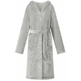 vidaXL Bademantel Hoodie Grau XL Flanell