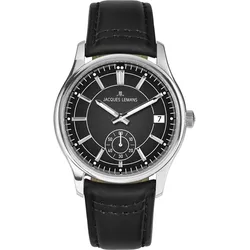 Jacques Lemans 1-2197A Herrenuhr Derby mit Lederband Schwarz