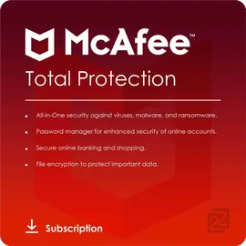 McAfee Total Protection 2025 ESD 5 Geräte 24 Monate DE Win Mac Android iOS