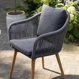 Mr. Deko Solana Rope Gartenstuhl 63 x 63 x 108 cm grau 2 St.