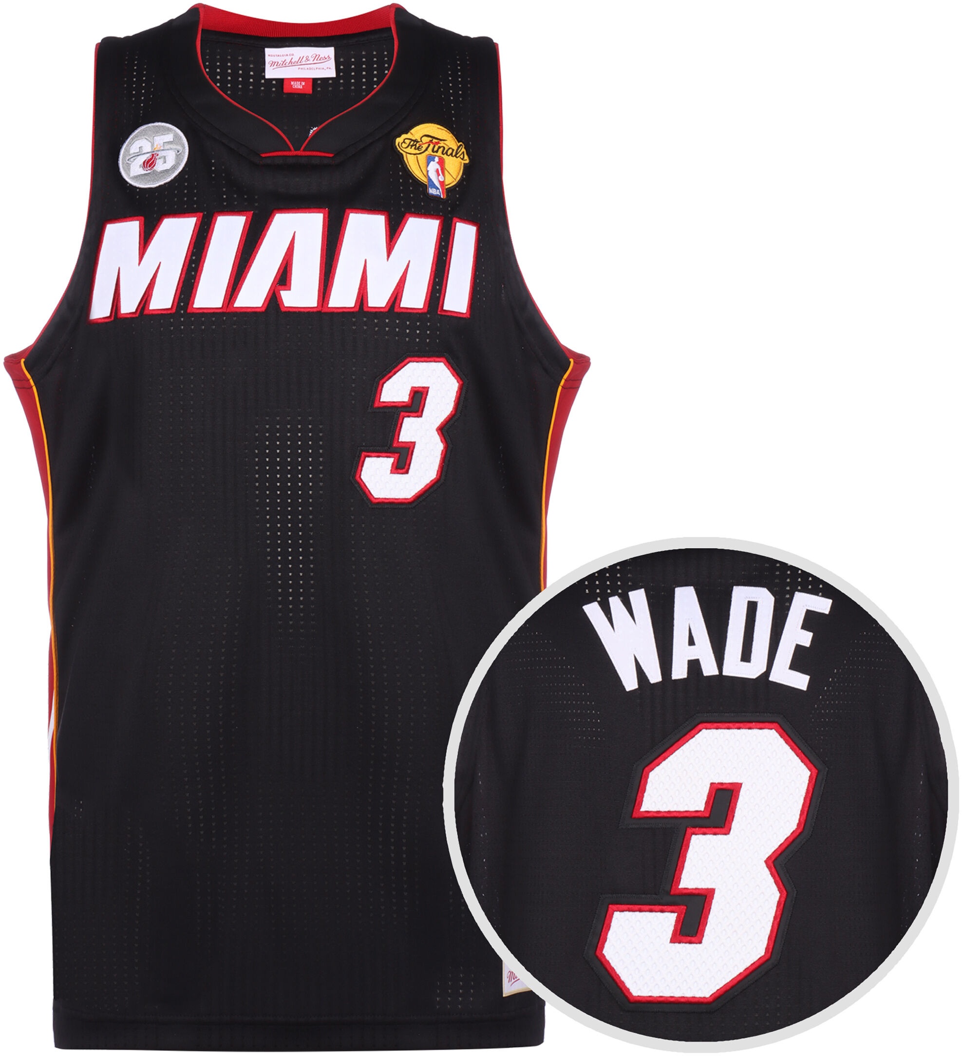 Mitchell and Ness NBA Miami Heat Dwayne Wade,  Gr. XL,  Herren,  schwarz