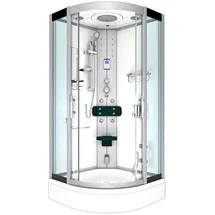 SeniorBad D46-50T0 Komplettdusche mit Schiebetür 90 x 90 cm weiß Sicherheitsglas D46-50T0