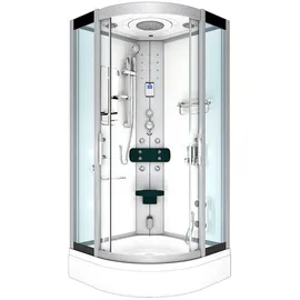 SeniorBad D46-50T0 Komplettdusche mit Schiebetür 90 x 90 cm weiß Sicherheitsglas D46-50T0