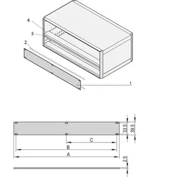 SCHROFF Frontplatten ungeschirmt - TEILFRONTPLATTE 1HE 84TE