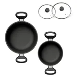 hoffmann germany STONIQ Topf-Set 4-tlg. 2 x Kochtopf + 2 x Glasdeckel