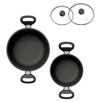 hoffmann germany STONIQ Topf-Set 4-tlg. 2 x Kochtopf + 2 x Glasdeckel