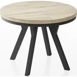 WFL GROUP Esstisch, Sonoma Eiche, Rund, 100x76x100 cm, Esszimmer, Tische, Esstische