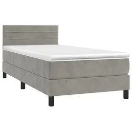 vidaXL Boxspringbett 100 x 200 cm Hellgrau