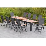 merxxhandels Paxos Set 11tlg 10 Sessel 1 Flex Ausziehtisch
