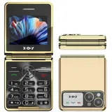 XGODY S200 Dual-SIM Klapphandy (2,4 Zoll, Großtasten Handy, Mobiltelefon 2G, Kinderhandy, Bluetooth) goldfarben
