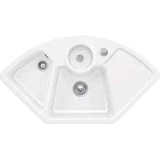 Villeroy & Boch Solo Eck rechts Einbau Keramik Weiß Alpin Excenterbetätigung 1075 x 600 mm