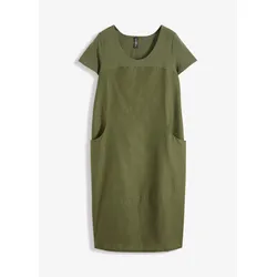 bonprix Kleid aus leichtem Leinen-Mix, grün, 34, Leinen