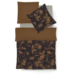 fleuresse Bettwäsche Black Premium 135 x 200 cm Damast Gold Messing