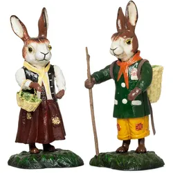 Moritz Hasen Pärchen Paar Gusseisen Osterhase Mann Frau Deko Antik Stil Vintage Retro Ostern