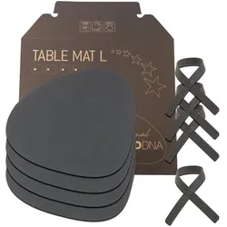 Lind DNA - Geschenkset Curve L, Nupo anthrazit (4 Tischsets + 4 Serviettenringe)