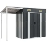 vidaXL Gartenhaus mit Schleppdach Anthrazit 277x110,5x181 cm Stahl 1843683