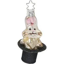 Christbaumschmuck Glas Kaninchen 7,5cm Weihnachtskugeln Zauberhut Weihnachtsbaum