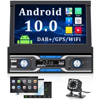 CAMECHO DAB Plus Android 10 Autoradio 1 Din Mit Navi,Autoradio mit Bildschirm 7 Zoll/Bluetooth Freisprecheinrichtung/WiFi/GPS/USB/DVR Input/Lenkradsteuerung/Spiegel-Link+Rückfahrkamera