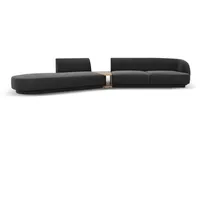 Micadoni Sofa Miley, modular 4-Sitzer mit 1 Armlehne grau